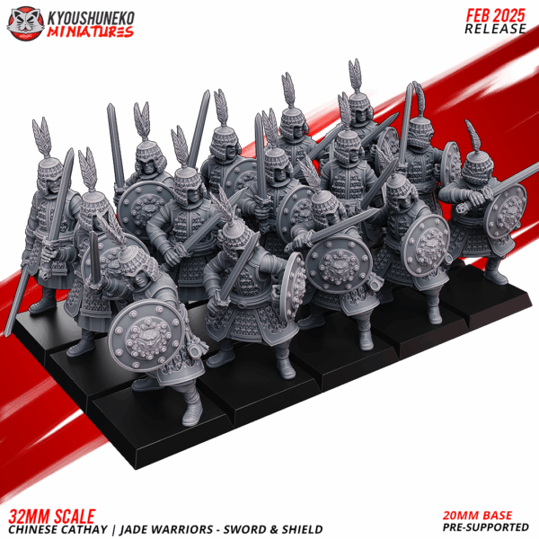 Jade Warrior with swords and shields