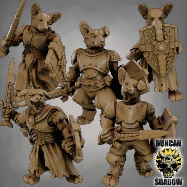 Dogfolk with Swords and Shields