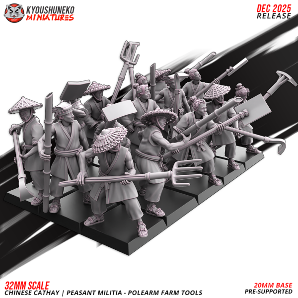 Peasant Militia with Polearms and Farm Tools