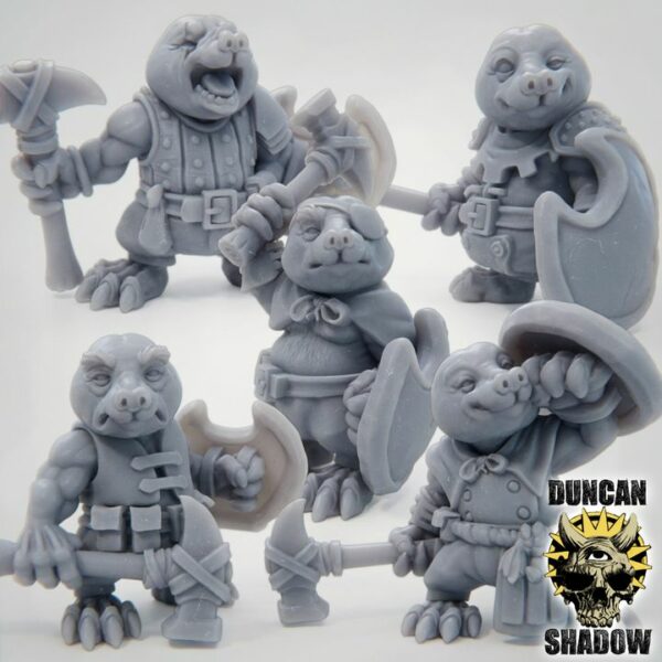 Mole Folk with Hammers and Shields