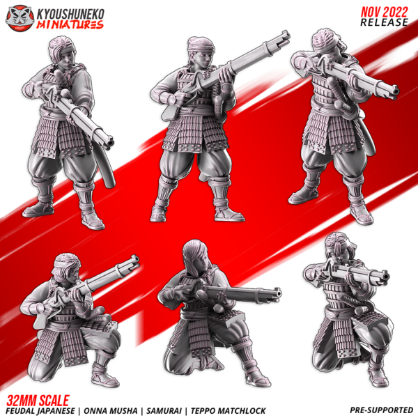 Feudal Japanese Onna Musha Samurai Teppo Matchlock