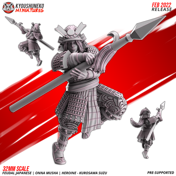 Feudal Japanese Onna Musha Spear Heroine Kurosawa Suzu