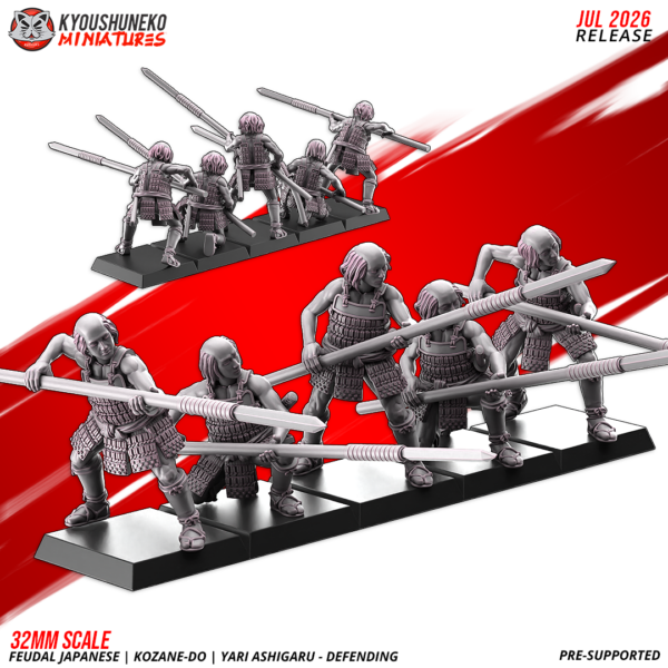 Feudal Japanese Late Sengoku Kozani-Do Ashigaru Spearmen