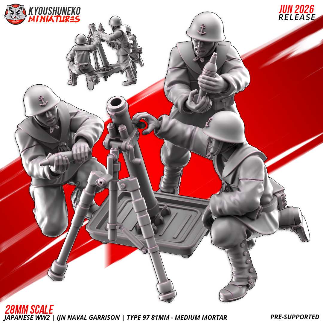 Japanese Weird War IJN Naval Garrison Type-97 81mm Medium Mortar
